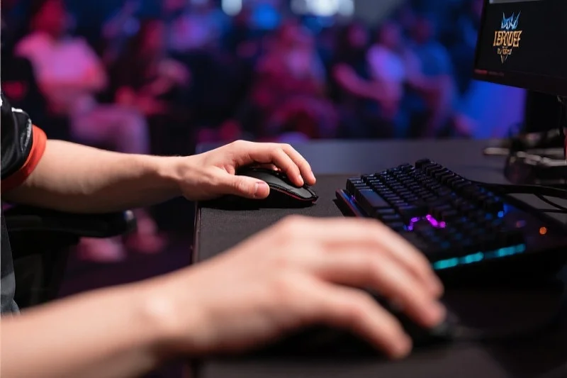 英雄联盟职业选手专注操作